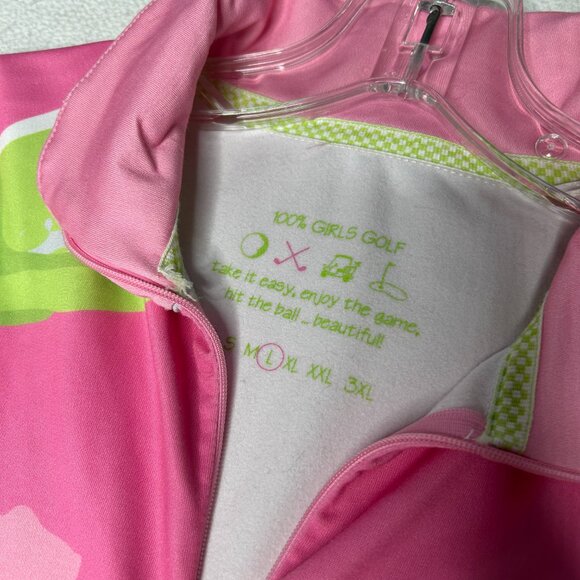 NEW Pink/Lime Green/Gray long sleeve Face Shirt - Picture 4 of 4